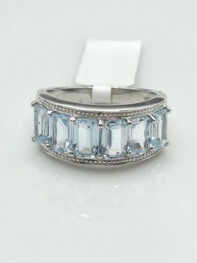 NWT Gorgeous Designer Signed Colleen Lopez Sky Blue Topaz Ring